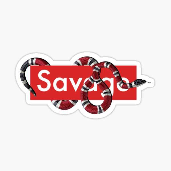 Savage Supreme Stickers Redbubble - black and pink siplean supreme box logo roblox