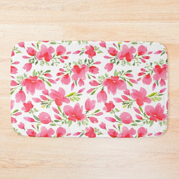 Item preview, Pink watercolor poppies pattern (white/pink) designed and sold by blursbyai.