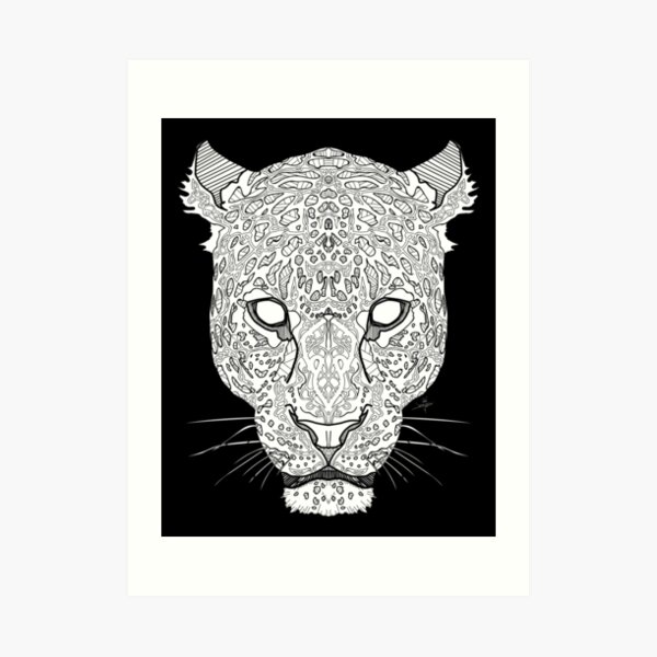Norse Leopard White Art Print