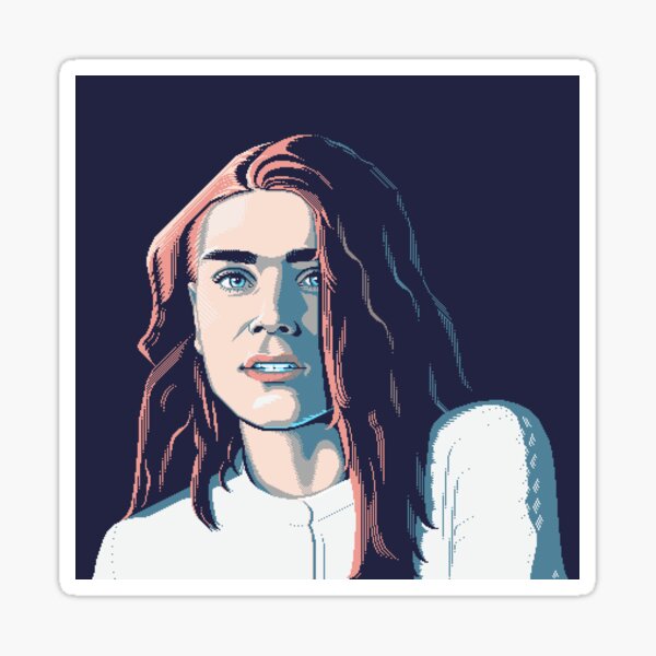 Orange Crush - Pixel Art Portrait Sticker