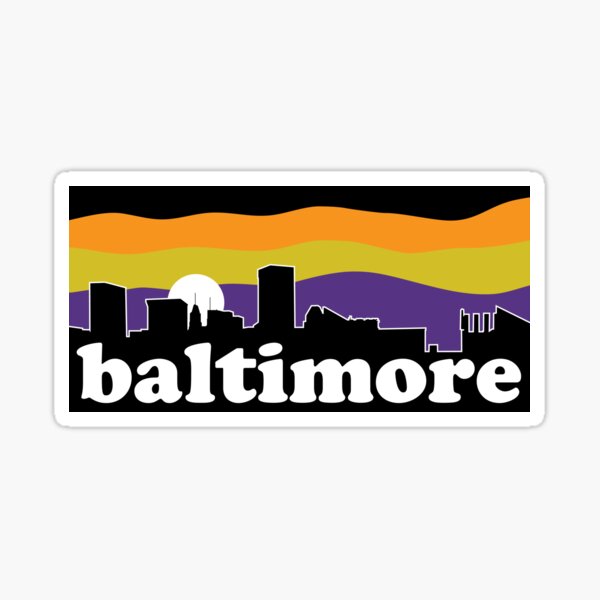 Baltimore Skyline Team Colors Sticker