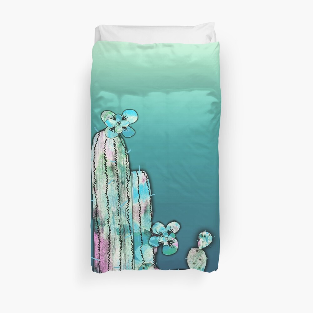 Painted Mint Desert Duvet Cover
