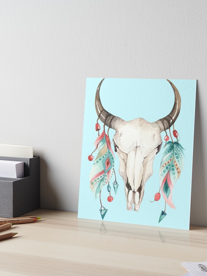 Steer Skull - Boho Cow Floral Stencil