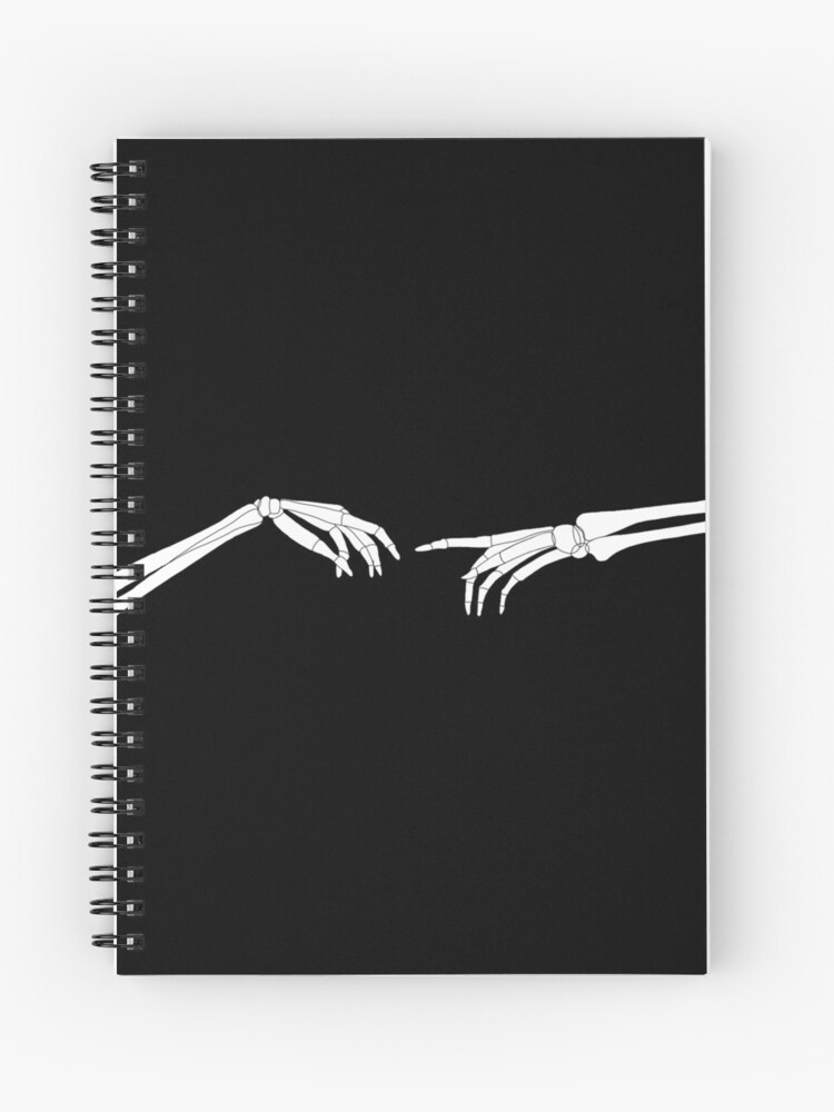Creation Of Adam Skeleton Hands Spiral Notebook By Kayleighww Redbubble