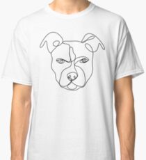Pitbull line art, continuous line art drawing, dog drawing, line art drawing, pitbull art Classic T-Shirt