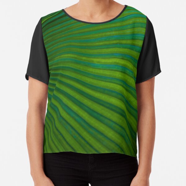 Tropical Leaf Chiffon Top