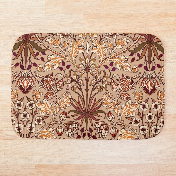 William Morris Hyacinth, Brown and Beige Bath Mat