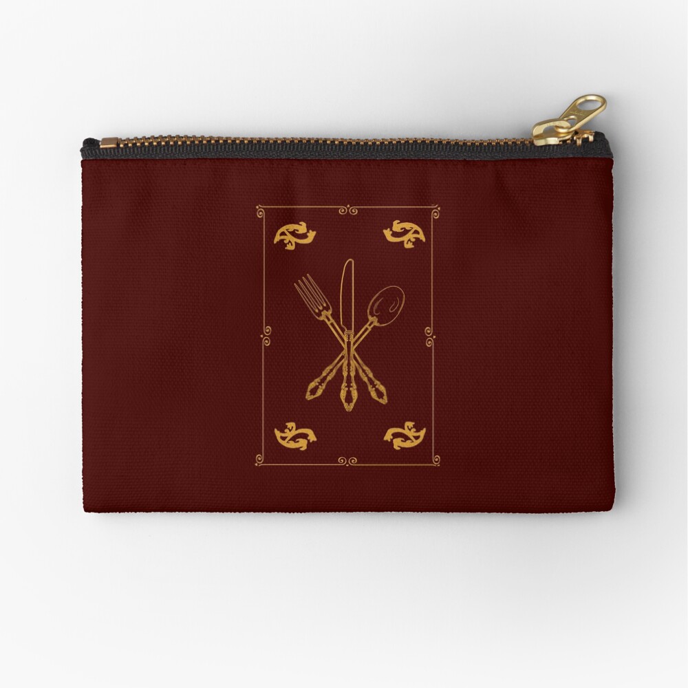 Just Add Magic Utensils Gold with Border Zipper Pouch