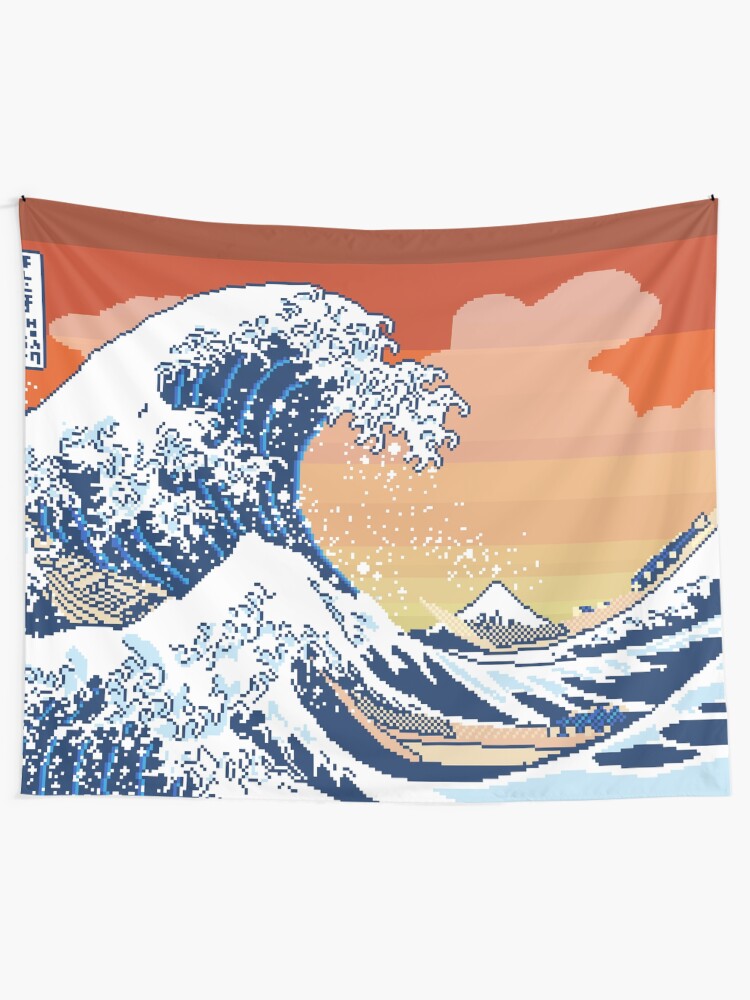 sunset wave tapestry