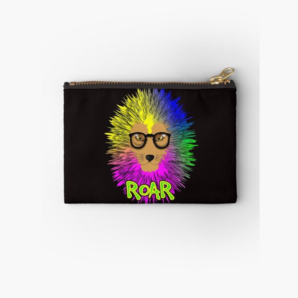Item preview, Funky Psychedelic Rainbow Bespectacled Lion ROAR designed and sold by Artification.