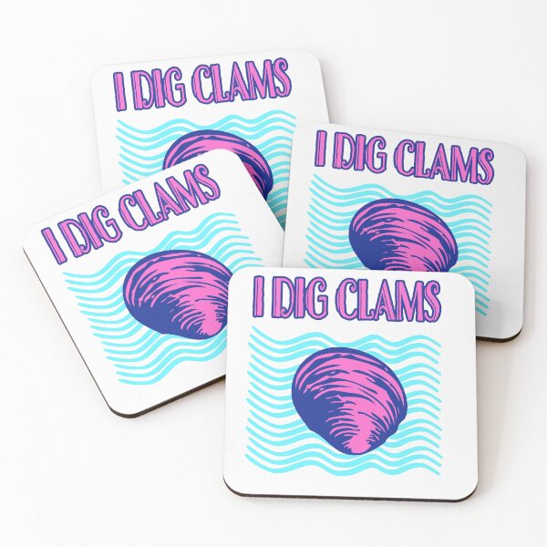 Item preview, I Dig Clams Quahog Shellfish Digging Raking Shirt Pink Blue designed and sold by funnytshirtemp.