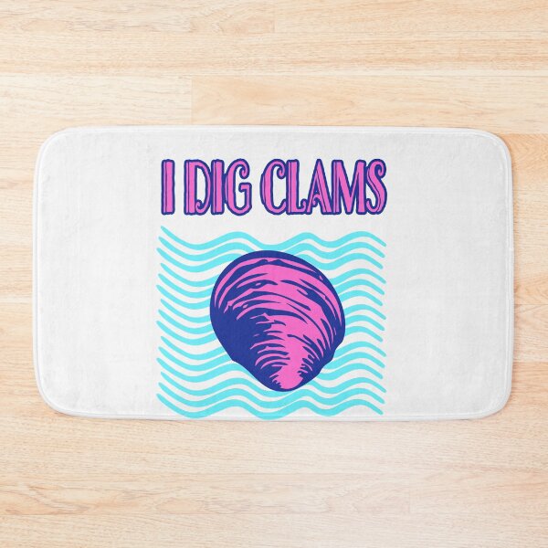Item preview, I Dig Clams Quahog Shellfish Digging Raking Shirt Pink Blue designed and sold by funnytshirtemp.
