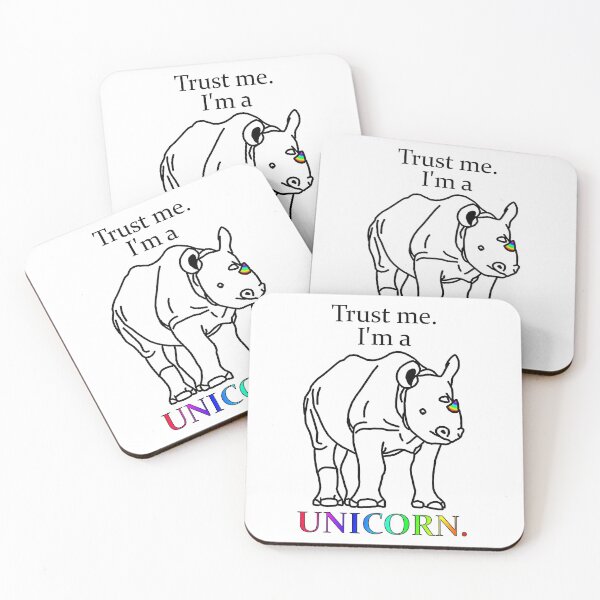 Item preview, Trust me. I'm a UNICORN. black-and-white designed and sold by BlackoutPhotos.