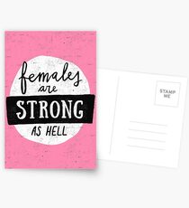Frauen sind stark wie die Hölle | Rosa Postkarten