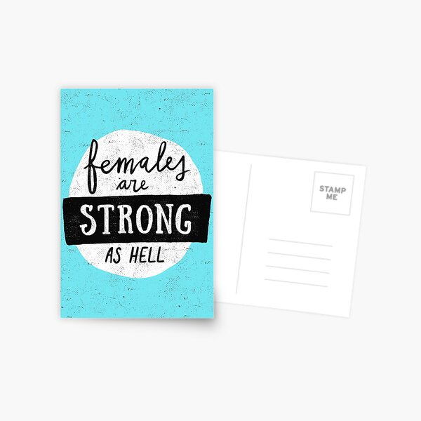 Frauen sind stark wie die Hölle Blau Postkarte