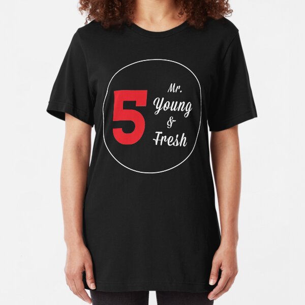 Mr. Young and Fresh (White Text) Slim Fit T-Shirt