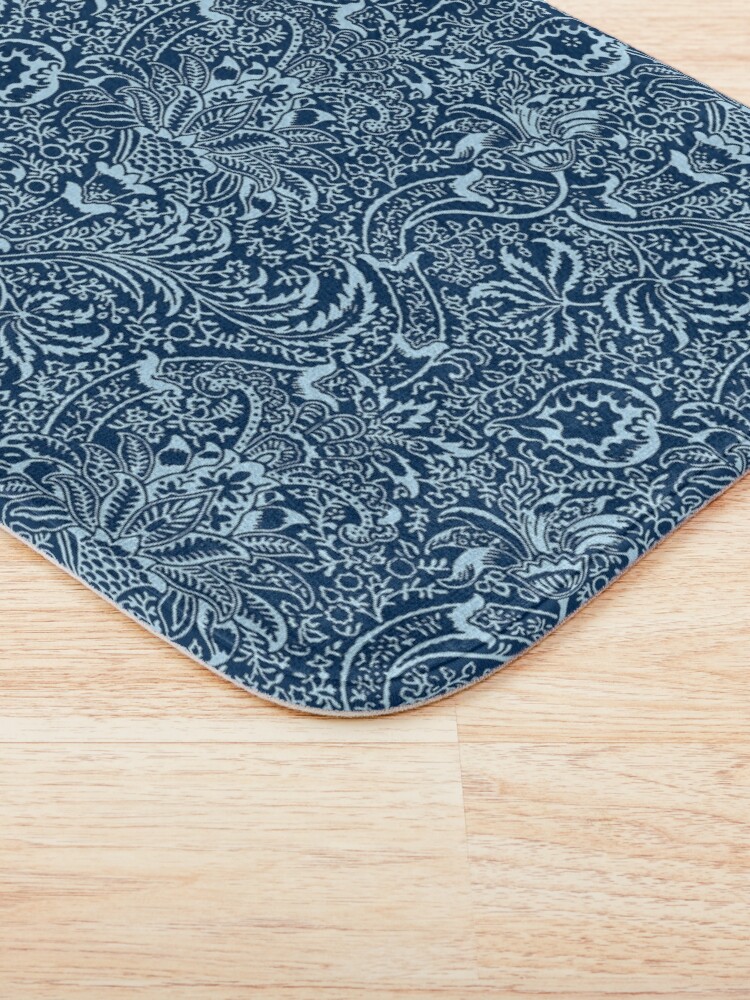 William Morris Indian Dark Indigo Blue Bath Mat For Sale By