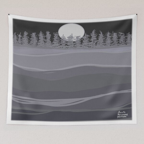 Item preview, Paisaje tranquilo en tonos grises contorno blanco. designed and sold by Annette Marionneaux Stevenson.