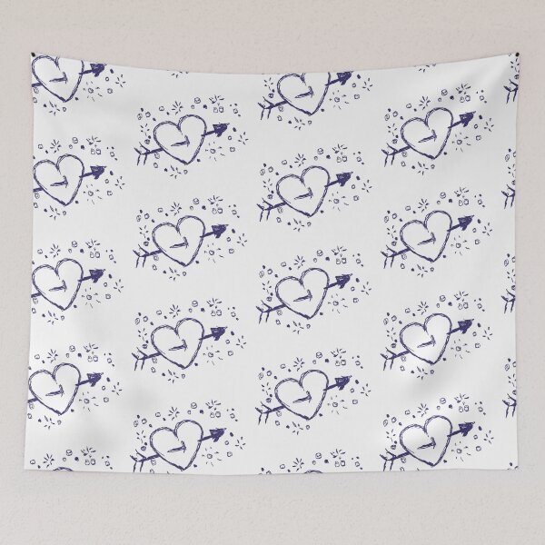 Item preview, Arrow Through a Heart with Bubbles Ink Notebook Sketch Digital Painting, Single and Repeating Polka Dot Pattern designed and sold by Nicolette Olivier.