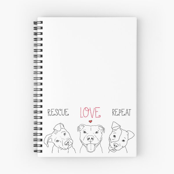 Item preview, Rescue Love Repeat Cute Pitbull Pittie Drawings designed and sold by Furkid Studio.