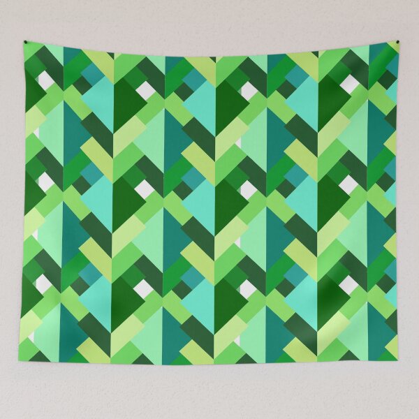 Item preview, Modern Abstract Triangles, Emerald Green and Aqua designed and sold by Marymarice.