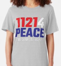 11214 (for) PEACE - No War on Iran! Slim Fit T-Shirt