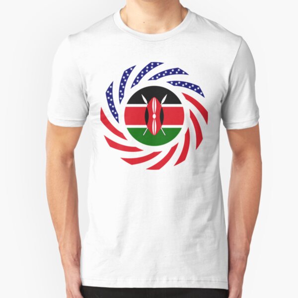 Kenyan American Multinational Patriot Flag Series Slim Fit T-Shirt