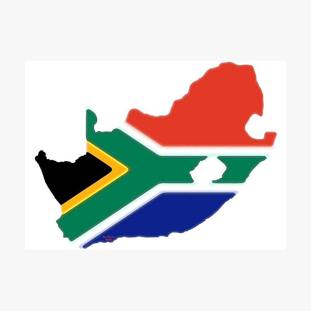 South Africa Flag Map South Africa Map With South African Flag" Poster By Havocgirl | Redbubble