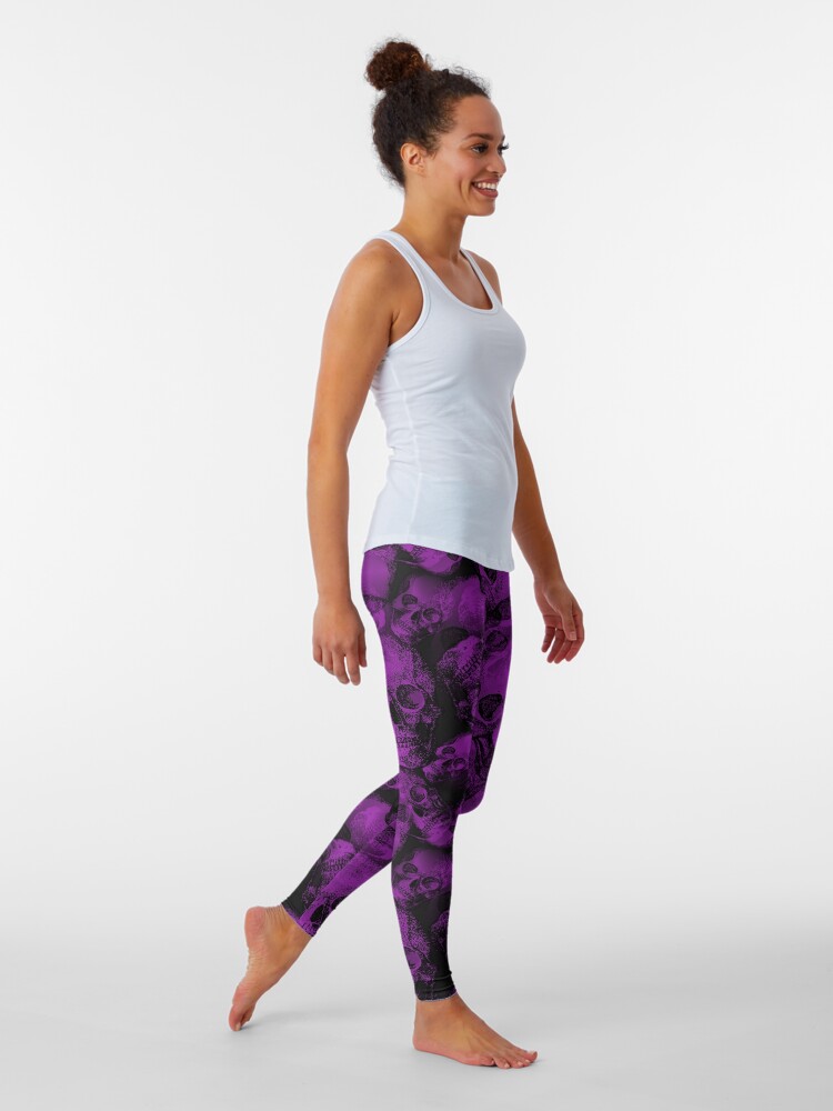 purple skull leggings