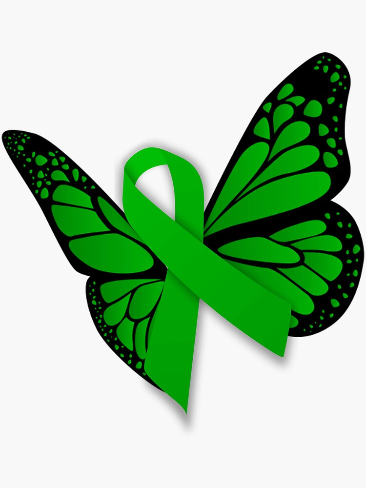 "Green Butterfly Awareness Ribbon" Sticker for Sale by waitwhoami