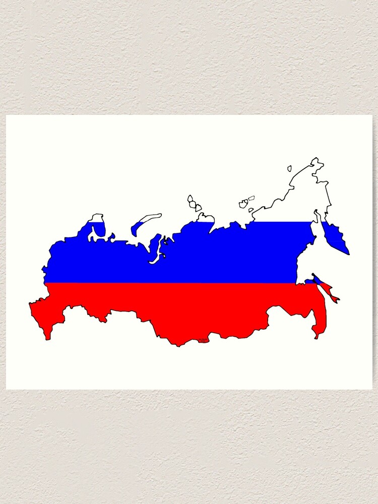 Russia Flag Map' Poster, picture, metal print, paint by Alo, Displate