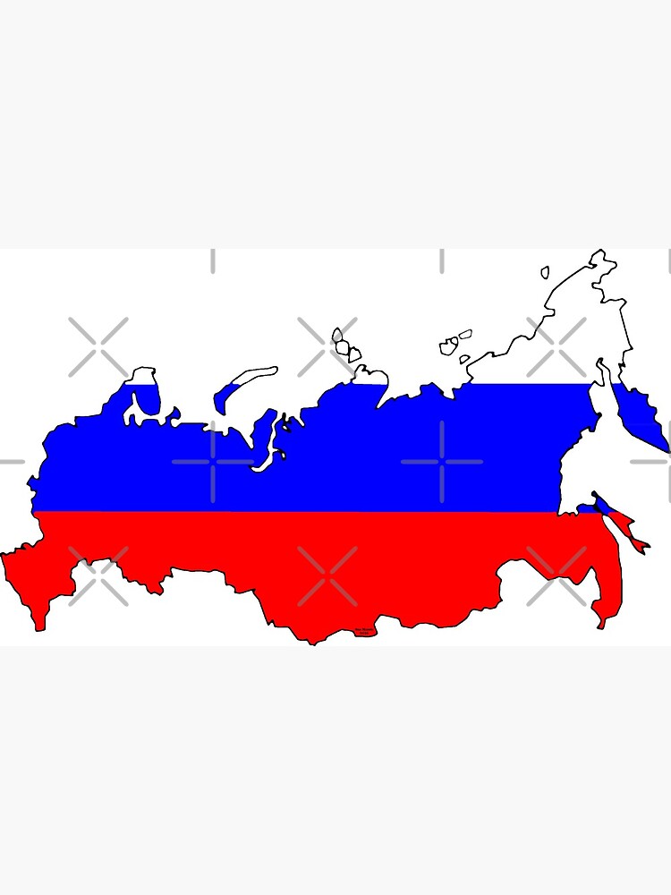 Russia Map with Russian Flag | Art Print