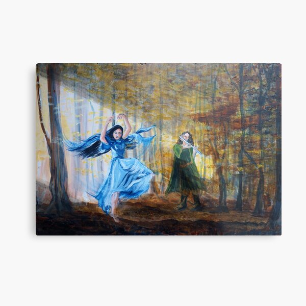 Luthien dances in the autumn woods Metal Print