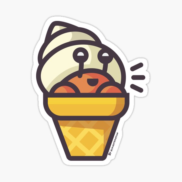 Hermit Crab Icecream Sticker