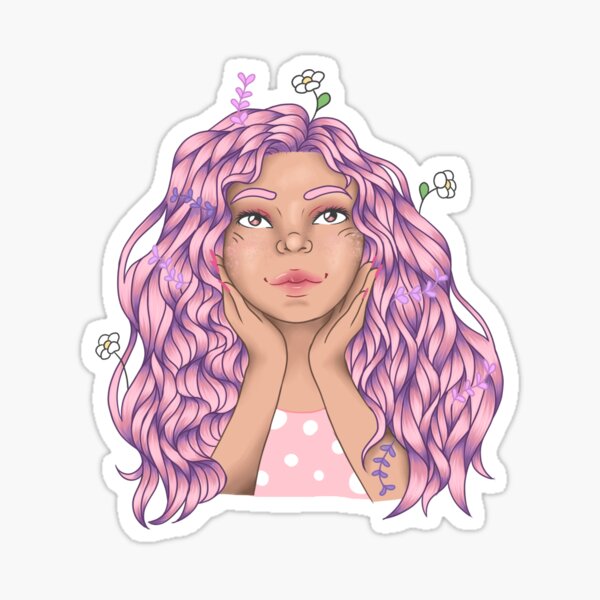 Purple Hair Pegatina
