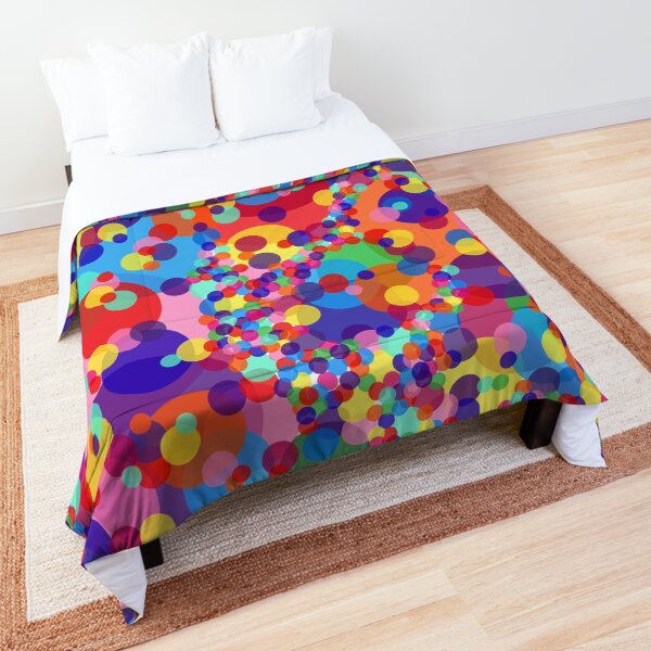 rainbow polka dot comforter