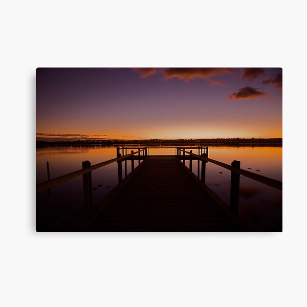 Dawn on the lake Canvas Print