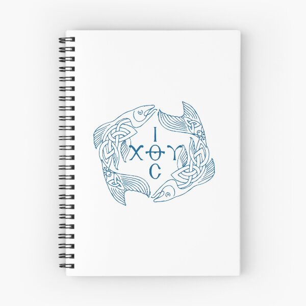 Item preview, Blue Ichthys - Ιχθυς - Jesus Christ Son of God Saviour designed and sold by EkromDesigns.