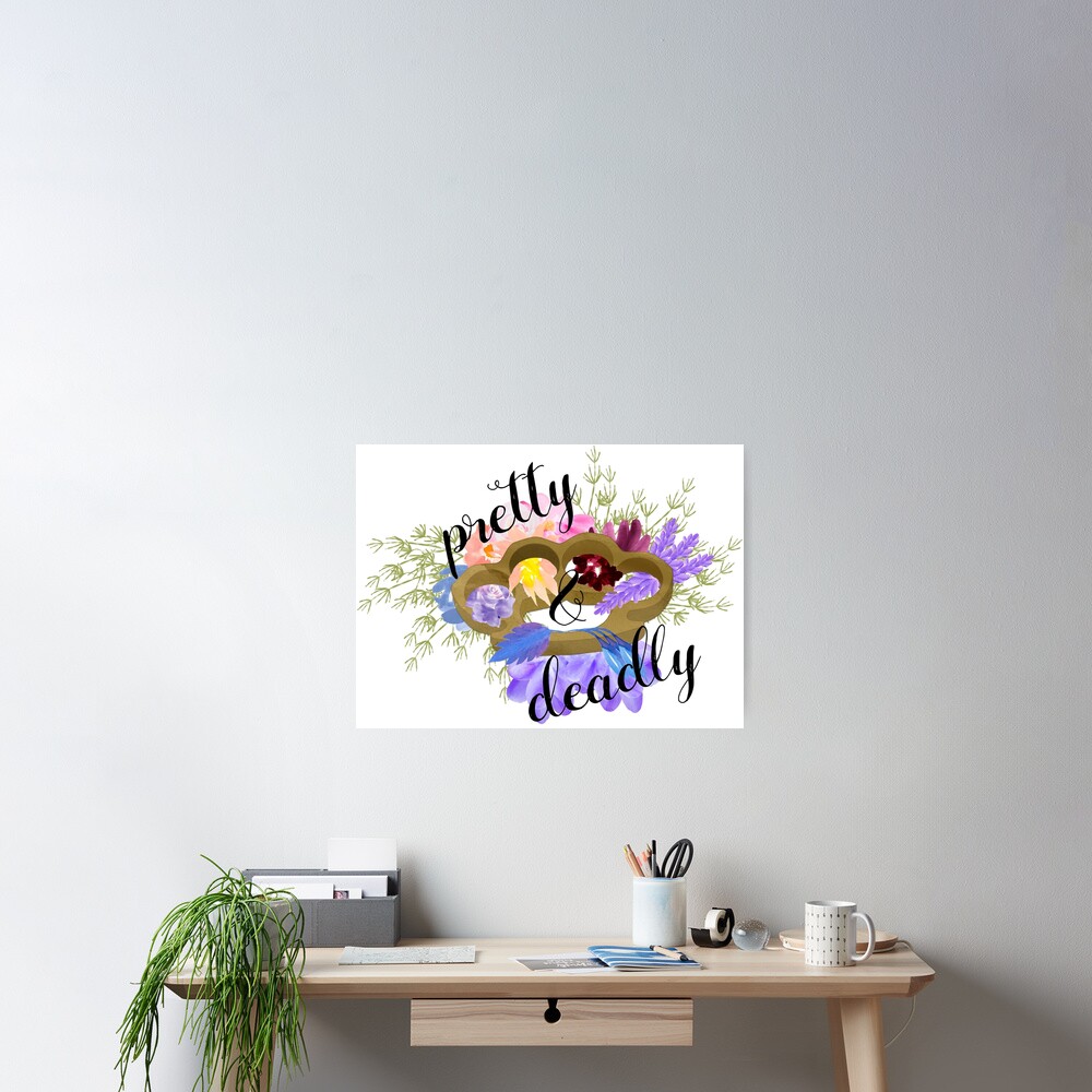 pretty & deadly Floral Brass Knuckles Poster for Sale by Lauren Paulin