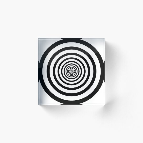 #Circle #2Dshape #target #dart dartboard archery aim hypnosis psychedelic Acrylic Block