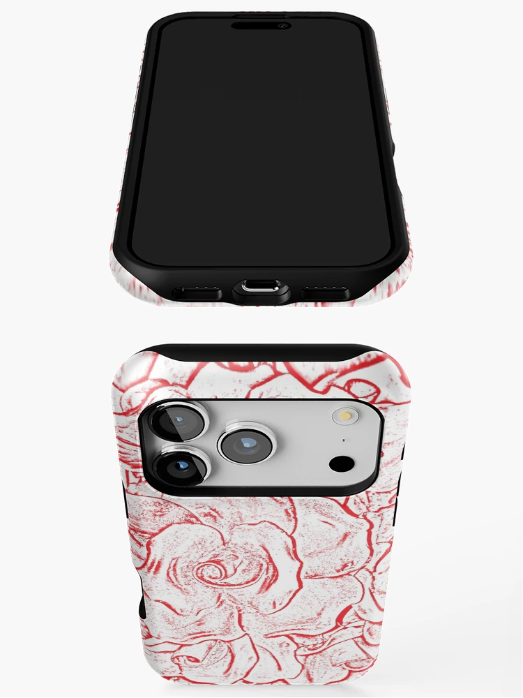 Thumbnail 3 of 4, iPhone Case, French Roses (red) designed and sold by Ann Kronick.