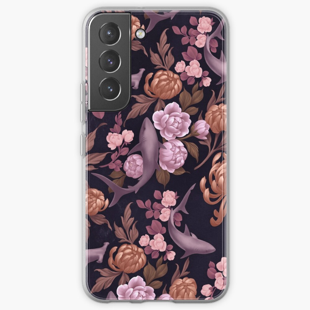 Botanical Sharks (Pink and Gold) Samsung Galaxy Phone Case