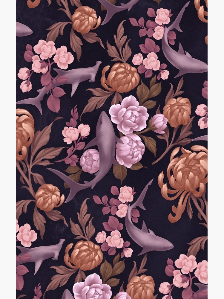 Botanical Sharks (Pink and Gold) by fioski