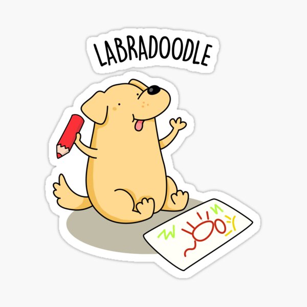 Labra-doodle Animal Pun Sticker