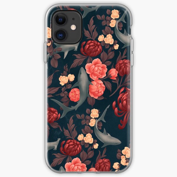 Botanical Shark (Red and Blue) iPhone Soft Case