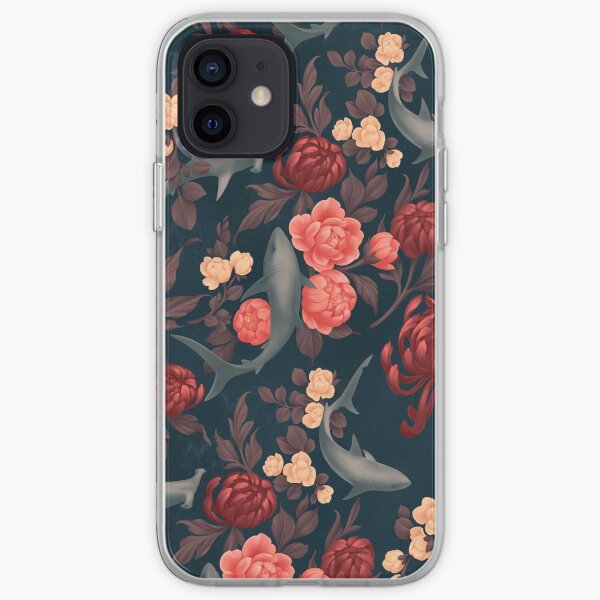 Botanical Shark (Red and Blue) iPhone Soft Case