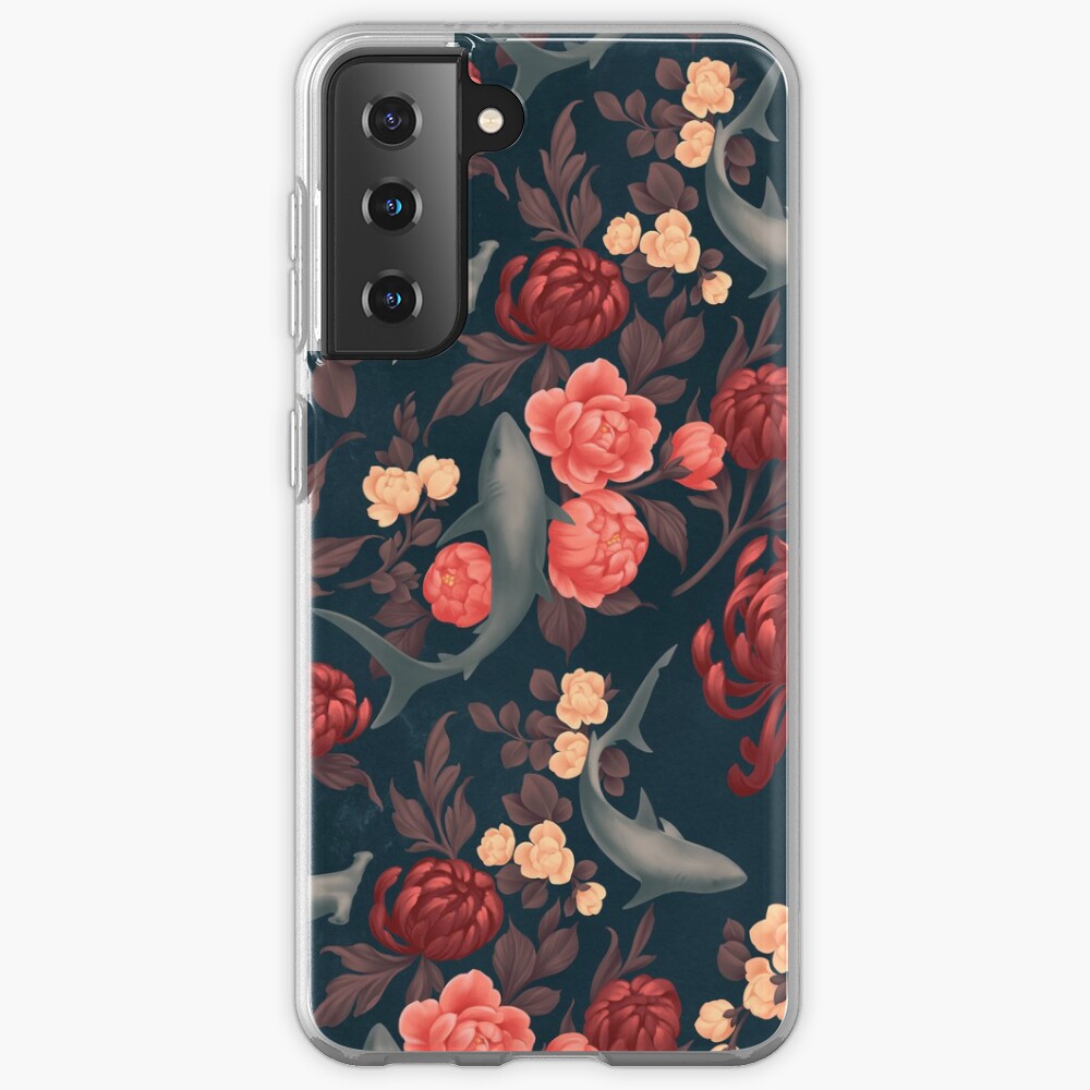 Botanical Shark (Red and Blue) Case & Skin for Samsung Galaxy
