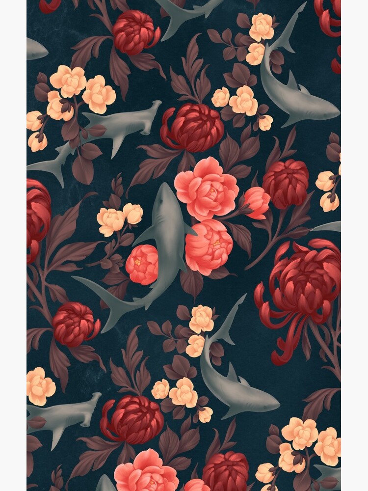 Botanical Shark (Red and Blue) by fioski