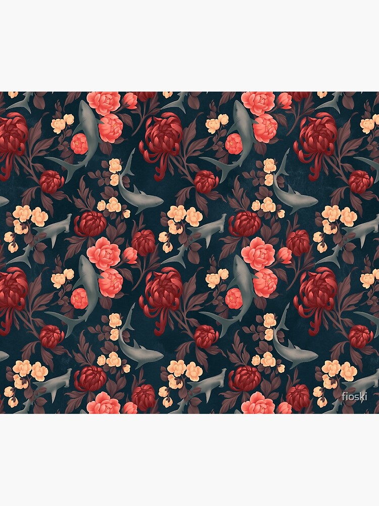 Botanical Shark (Red and Blue) by fioski