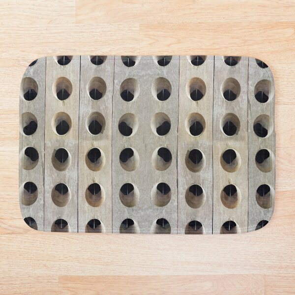 Riddling Rack - Adelaide Hills Wine Region - Fleurieu Peninsulaby South Australian artist Avril Thomas Bath Mat